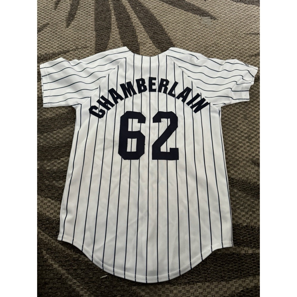 New York Yankees Jersey Youth Medium Joba‎ Chamberlain White Pinstripe Majestic